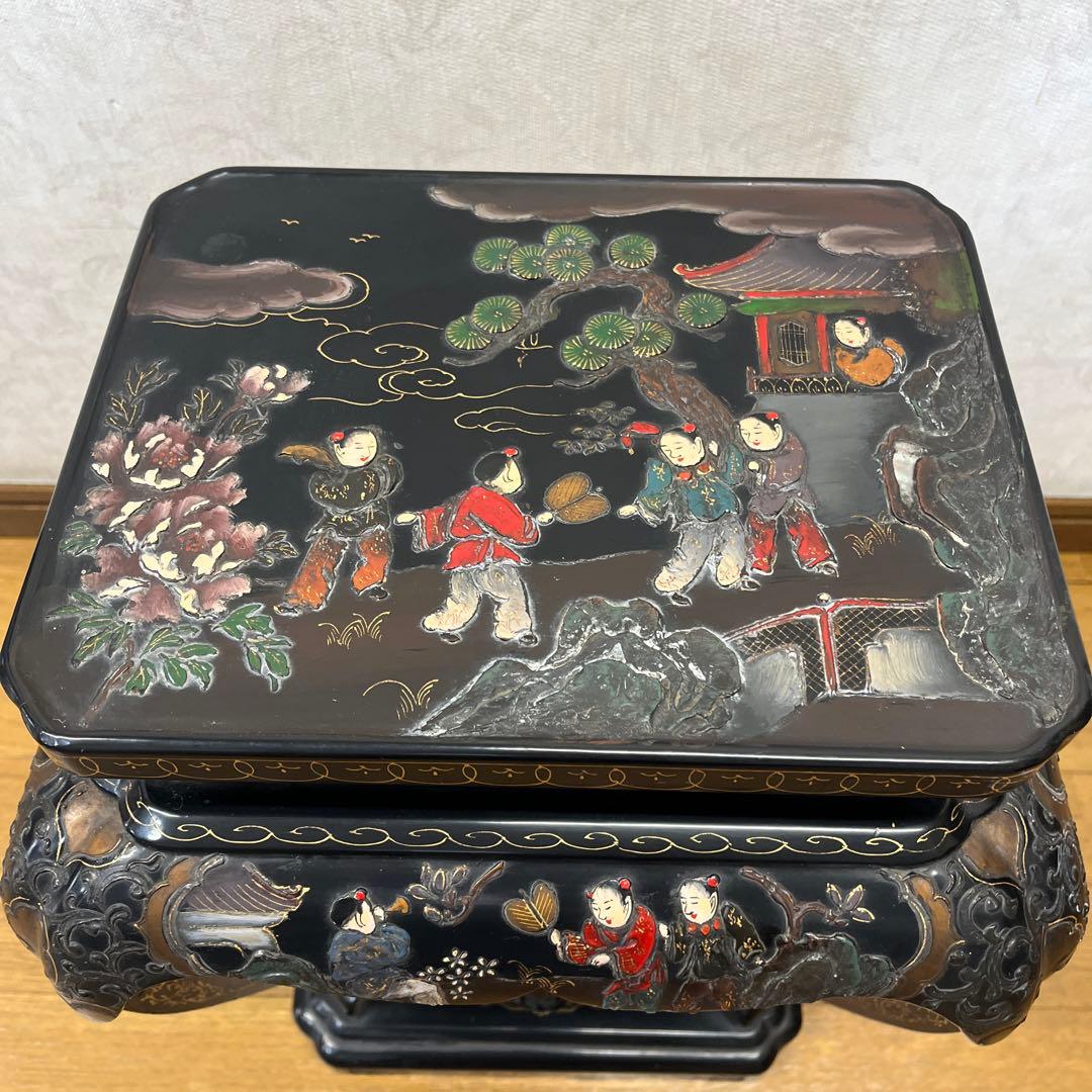 時代　中国　花台　盆栽台　珍品台　細密細工