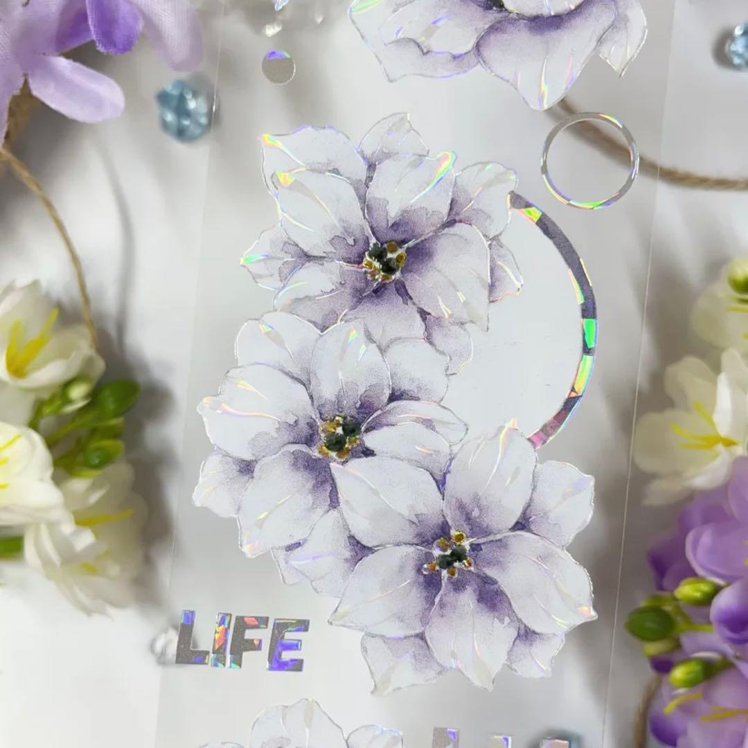 贝壳光 紫色桔梗 6cm×5m 海外マスキングテープ