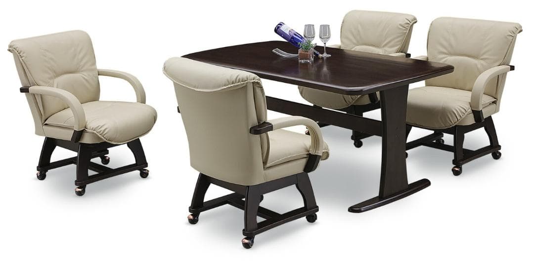 SK DCMD 6脚　回転式ダイニングチェア　アームチェア　ナチュラルDブラウン