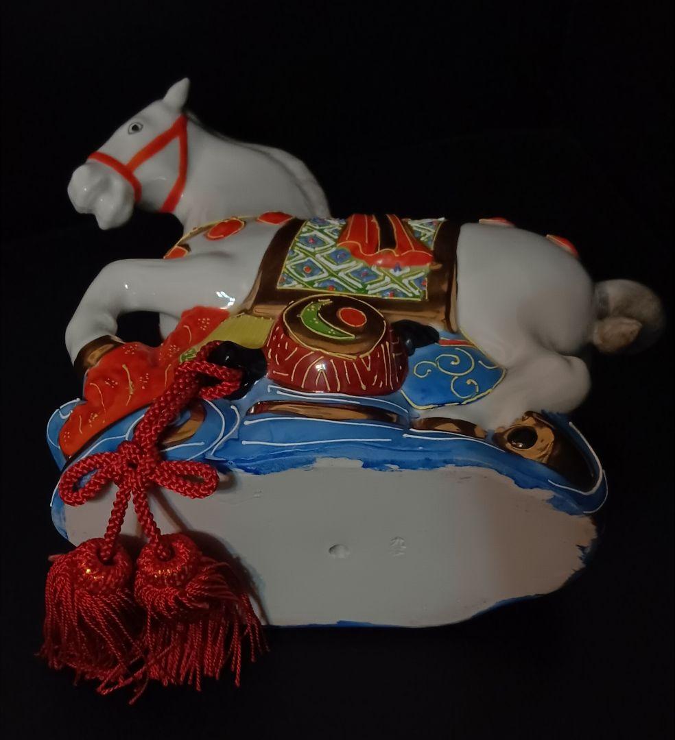 【希少】九谷焼 干支 置物 午 21cm 縁起物 金彩 盛 2026年