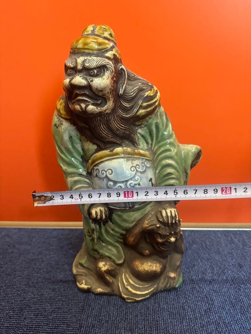 1890  時代物 人物 鍾馗 小鬼 怪獸 古美術 置物