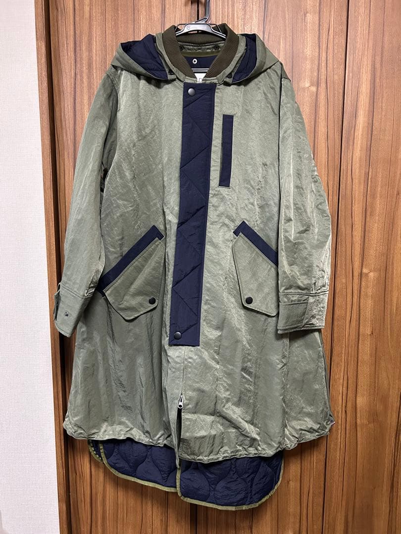 美品★ キルティングベストレイヤードコート