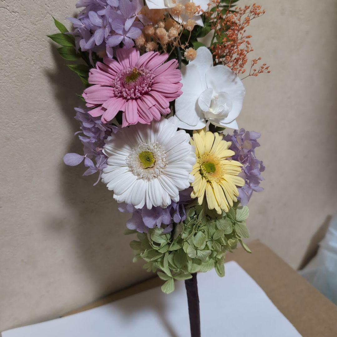 特選仏花　 胡蝶蘭　ガーベラ 花器無し　造花無し　 大一基 プリザーブドフラワー