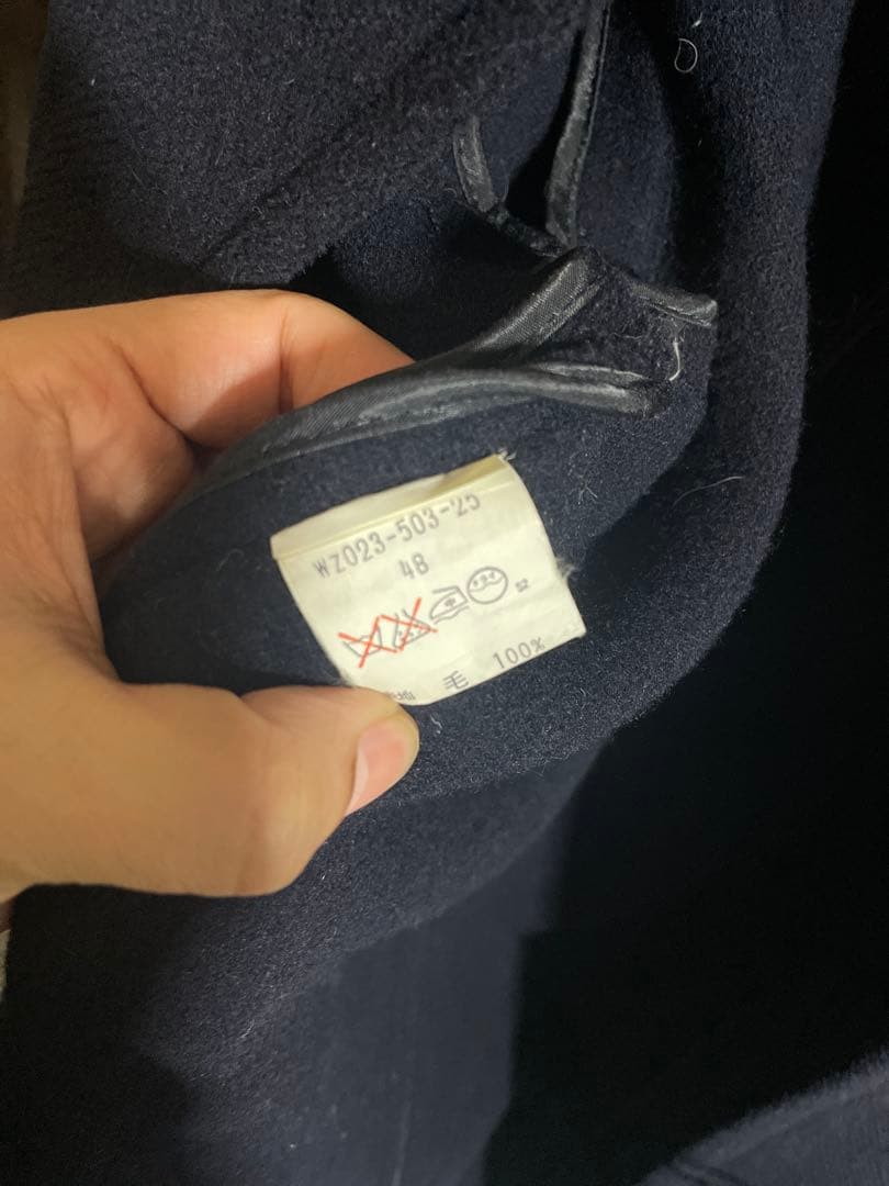 90s オールドburberrysダッフルコート ネイビー 襟付き