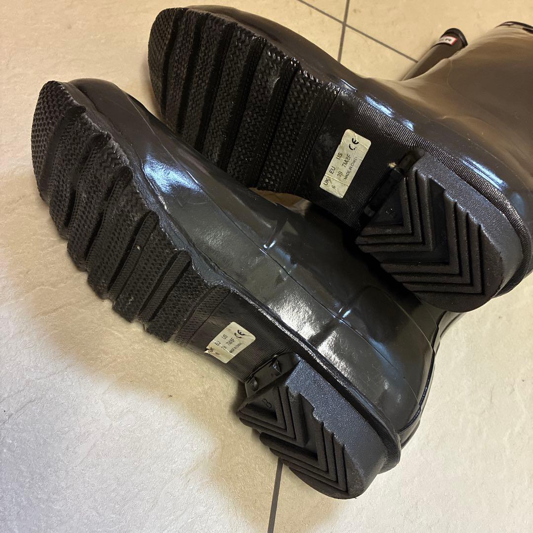 HUNTER チョコレート色 長靴 バックル付き UK6 25センチ 雨の日に♡