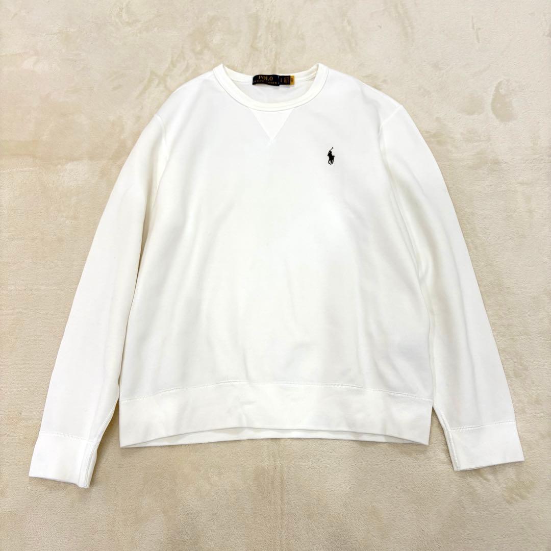 未使用級✳︎ポロラルフローレン現行タグ大人気定番スウェットトレーナーホワイト正規品