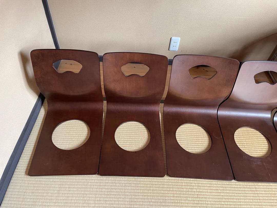 座椅子　5個セット　和モダン　木製　昭和レトロ