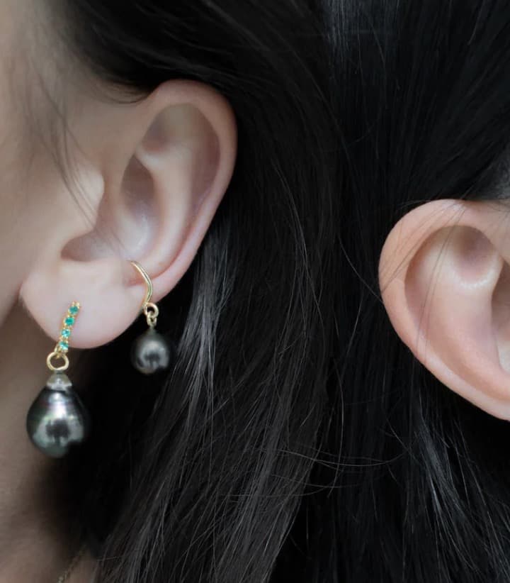 約17万円 MARIKO TSUCHIYAMA　タヒチアンパール シングルピアス