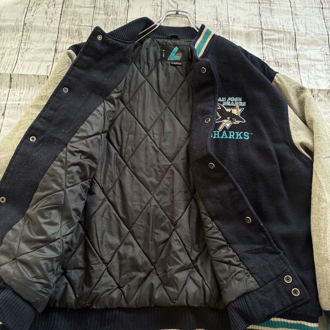 90s LOGO7 NHL SHARKS シャークス スタジャン