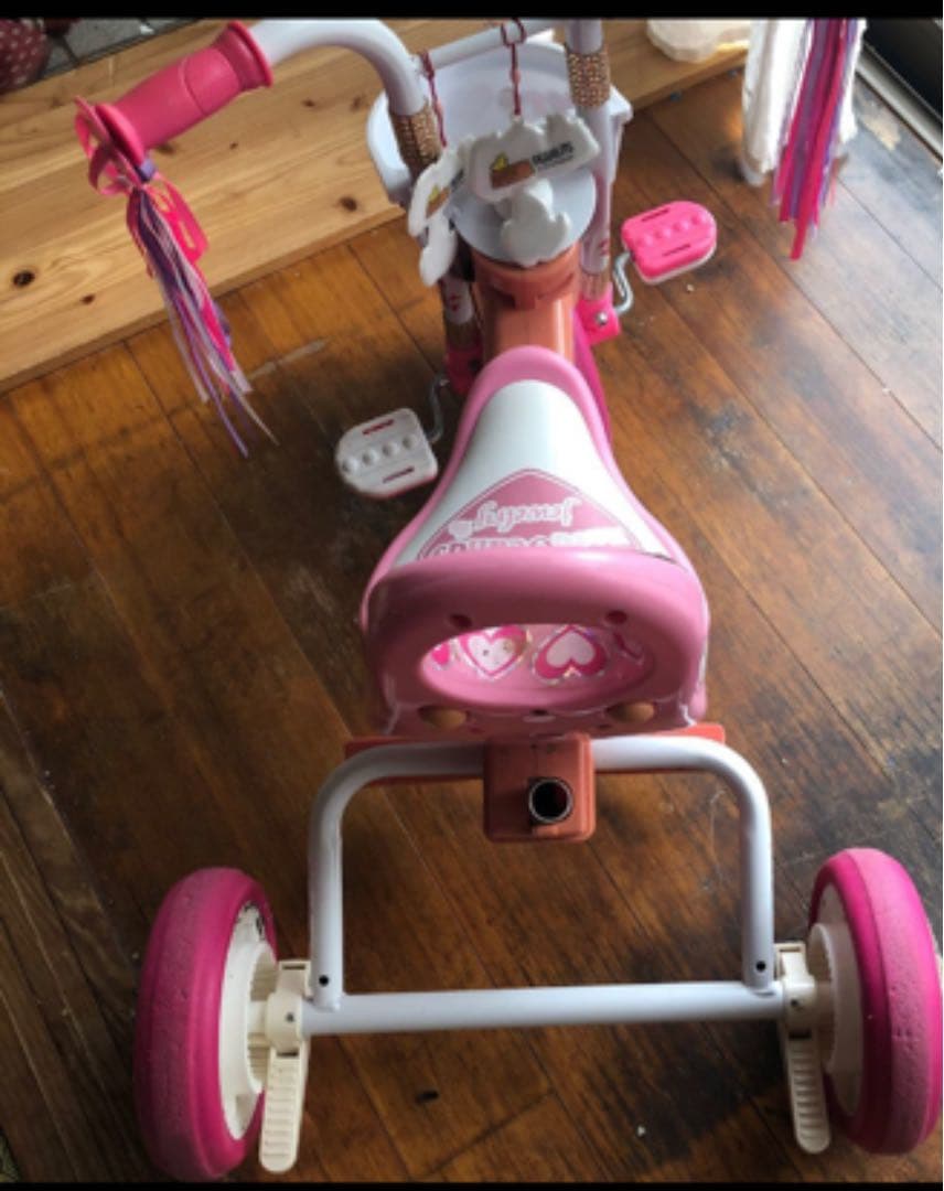 三輪車　女の子　箱　日傘　説明書　付属品あり