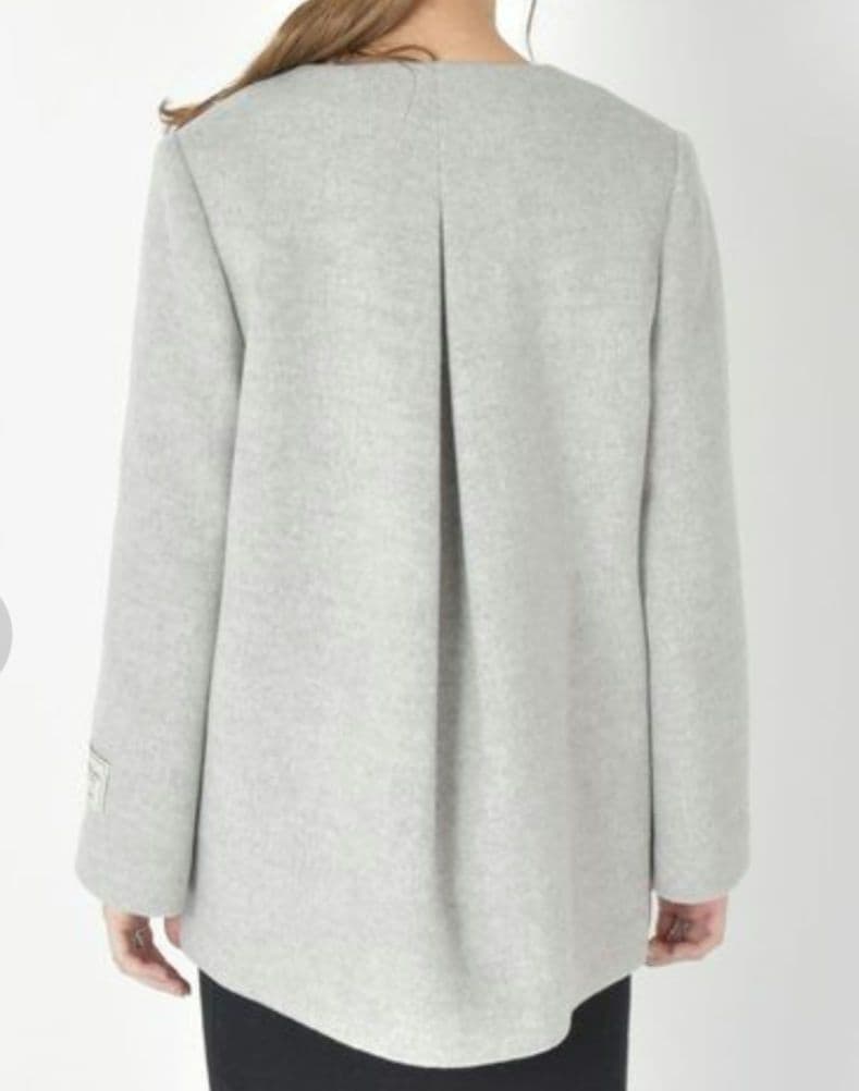 SHIPS SUPER140キーネックウールコート