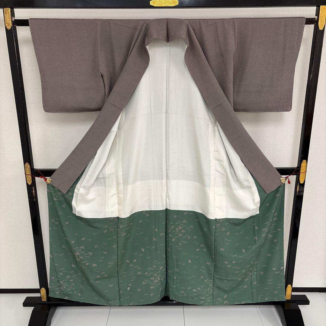 l*o様 作家物 江戸小紋 鮫小紋 紋無し 船 唐草 付下げ 正絹 AK-495