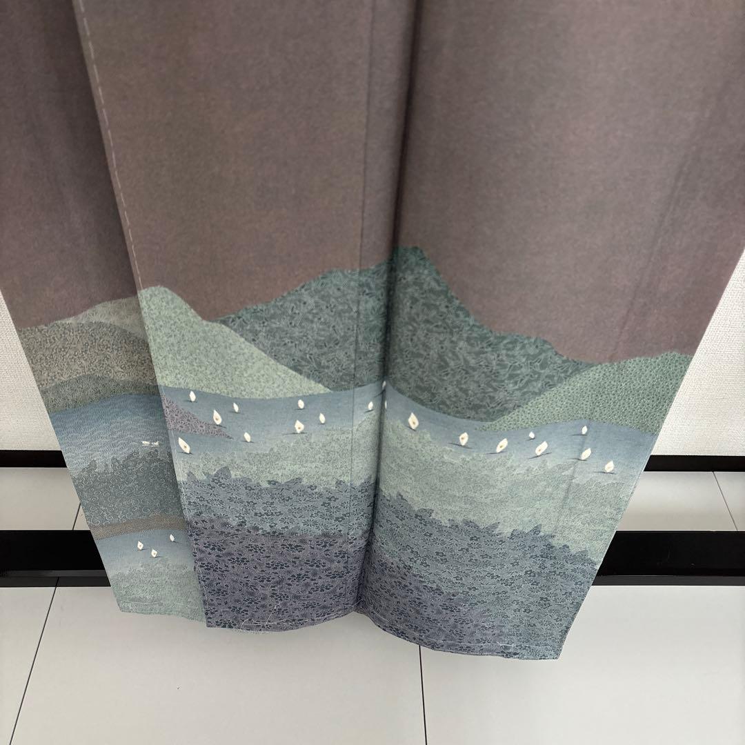 l*o様 作家物 江戸小紋 鮫小紋 紋無し 船 唐草 付下げ 正絹 AK-495