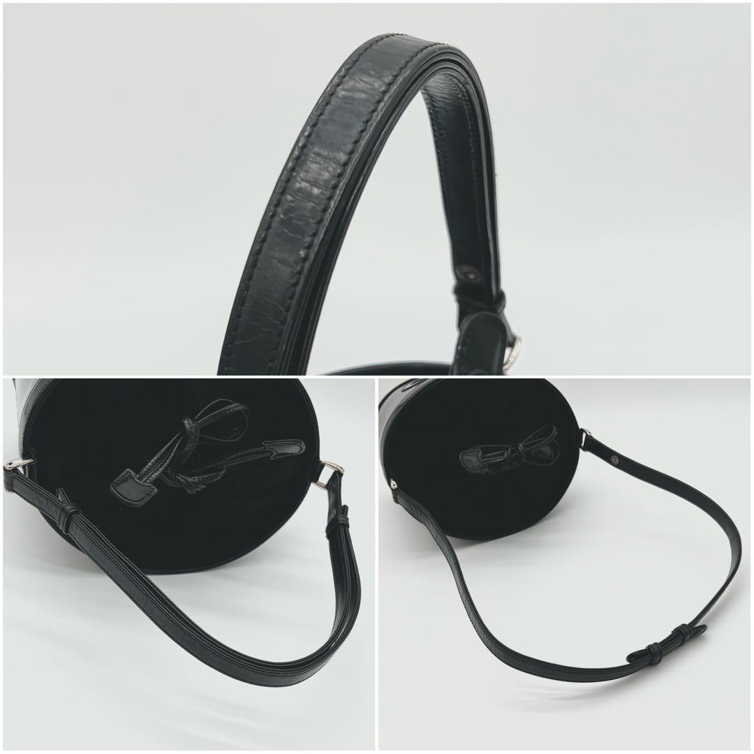 GUCCI ショルダー バッグ デカロゴ 巾着 バケツ 2way ブラック