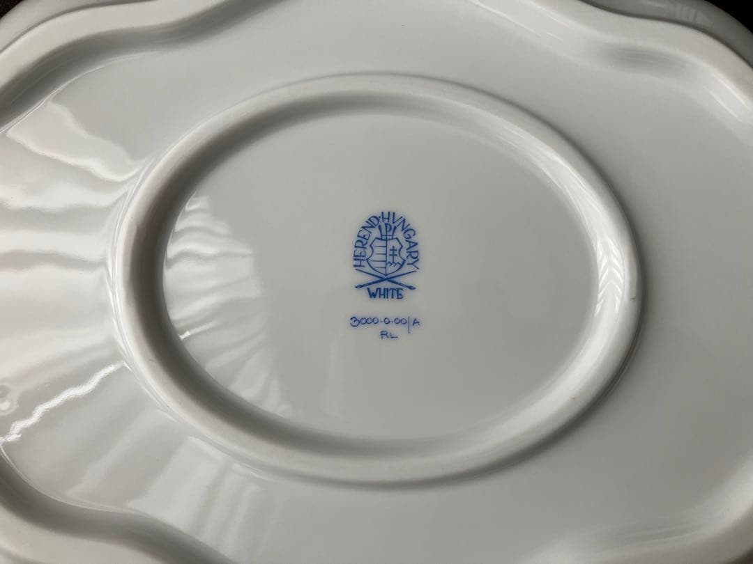 ヘレンド　バロックホワイト　オーバルトレイ