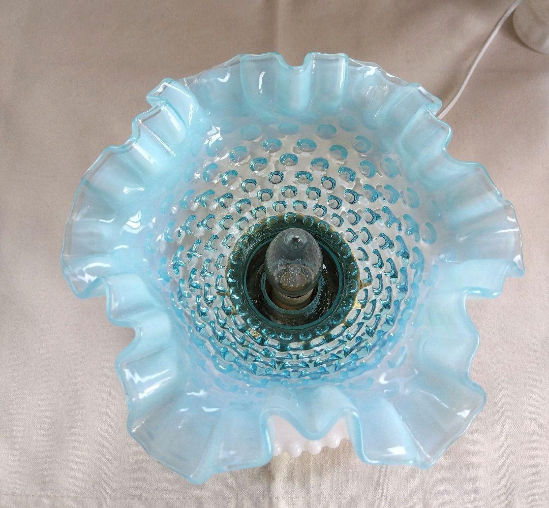 美☆フェントン ブルーオパールセント ホブネイル ブドワールランプ