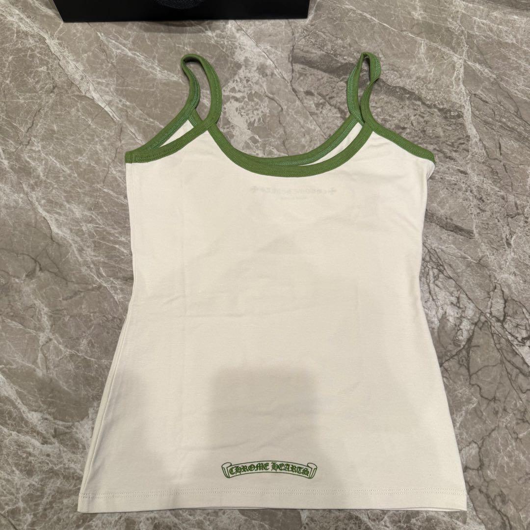 【新品】クロムハーツ ローラースケートキャミソール クリーム/グリーン S