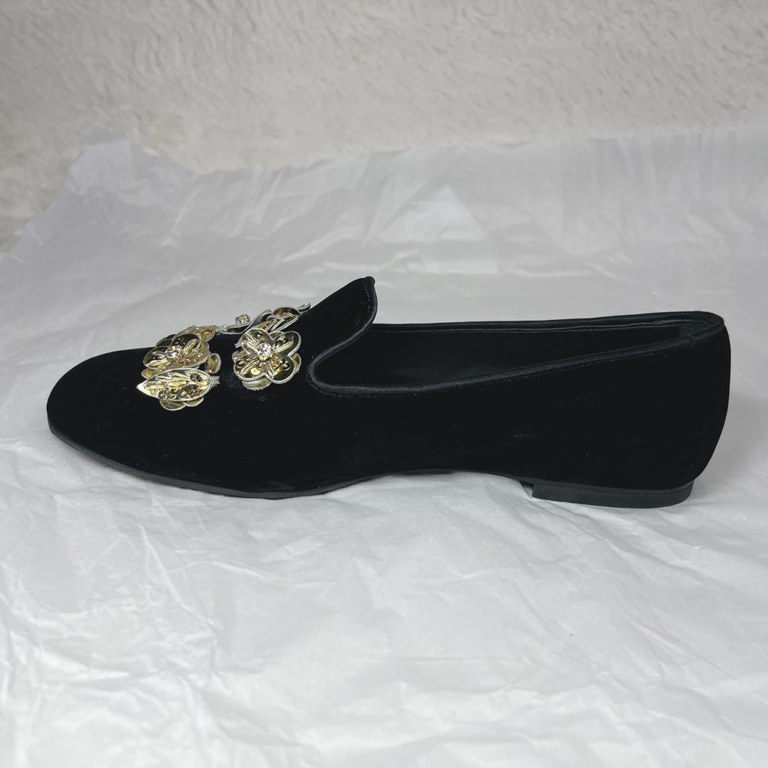 美品✨ロジェヴィヴィエ　ベルベットフラットシューズ　モチーフ　23〜23.5cm