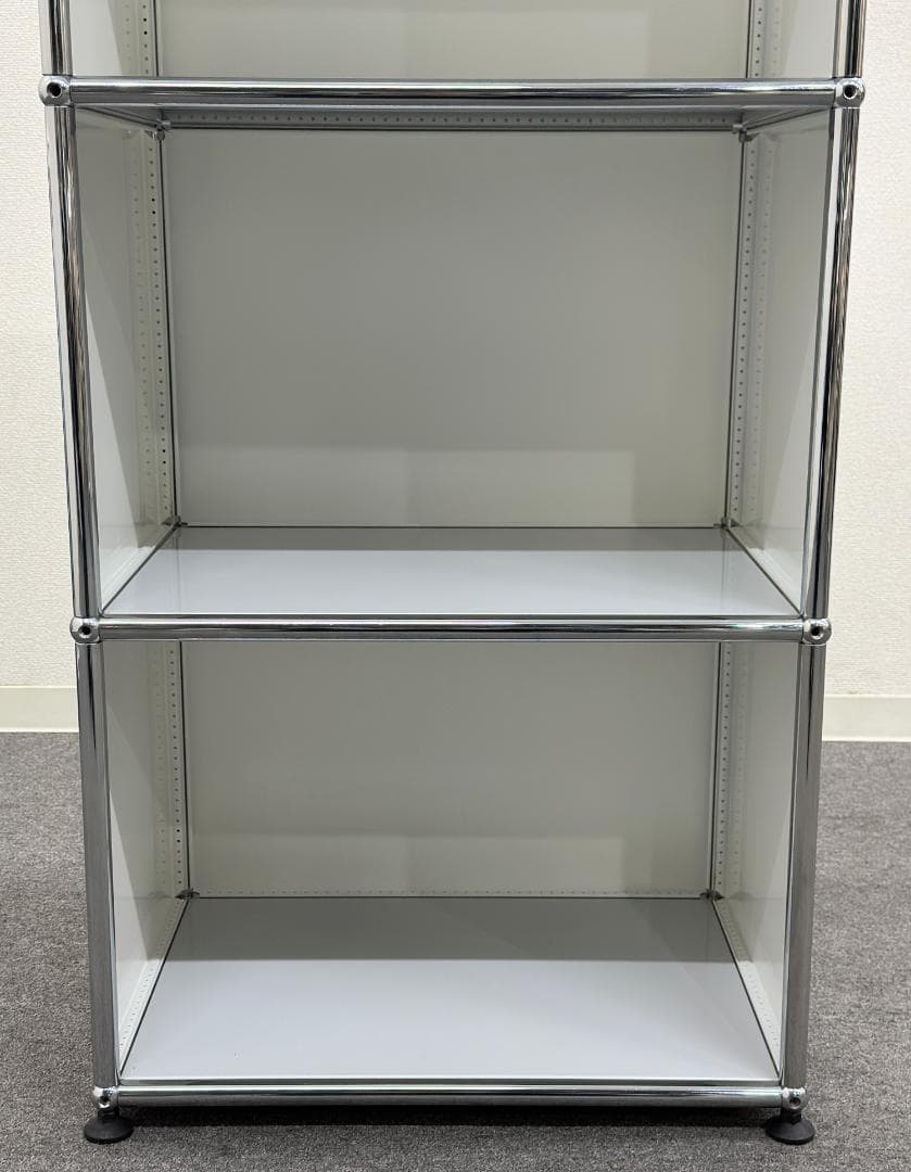 ■USMハラー■スリム　オープンシェルフ　1列3段　ホワイト×ライトグレー