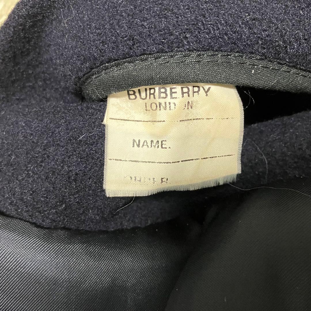 バーバリーロンドン　ダッフルコート　ノバチェック　ロング　ネイビー　英国製　L