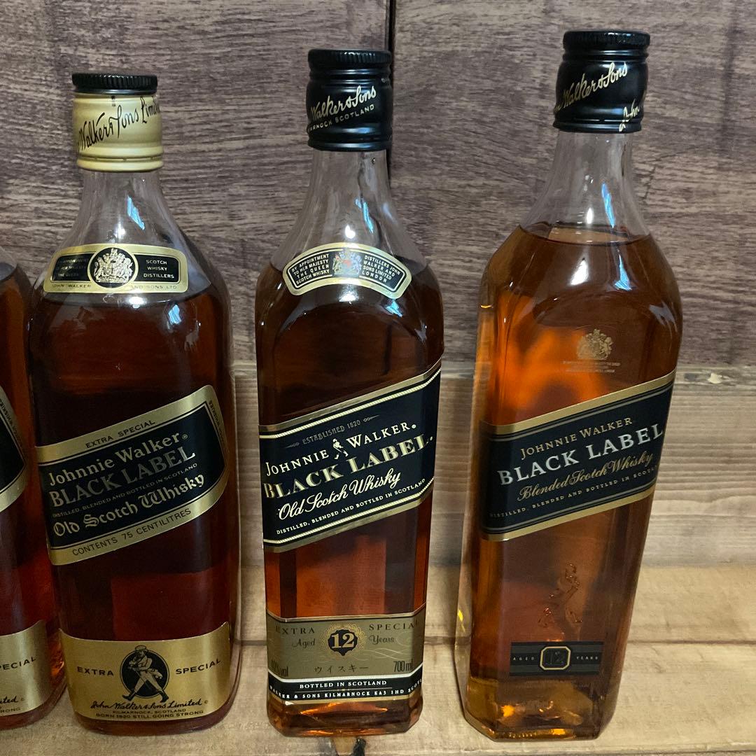 ジョニーウォーカー古酒　金黒キャップ3本他2本　5本セット