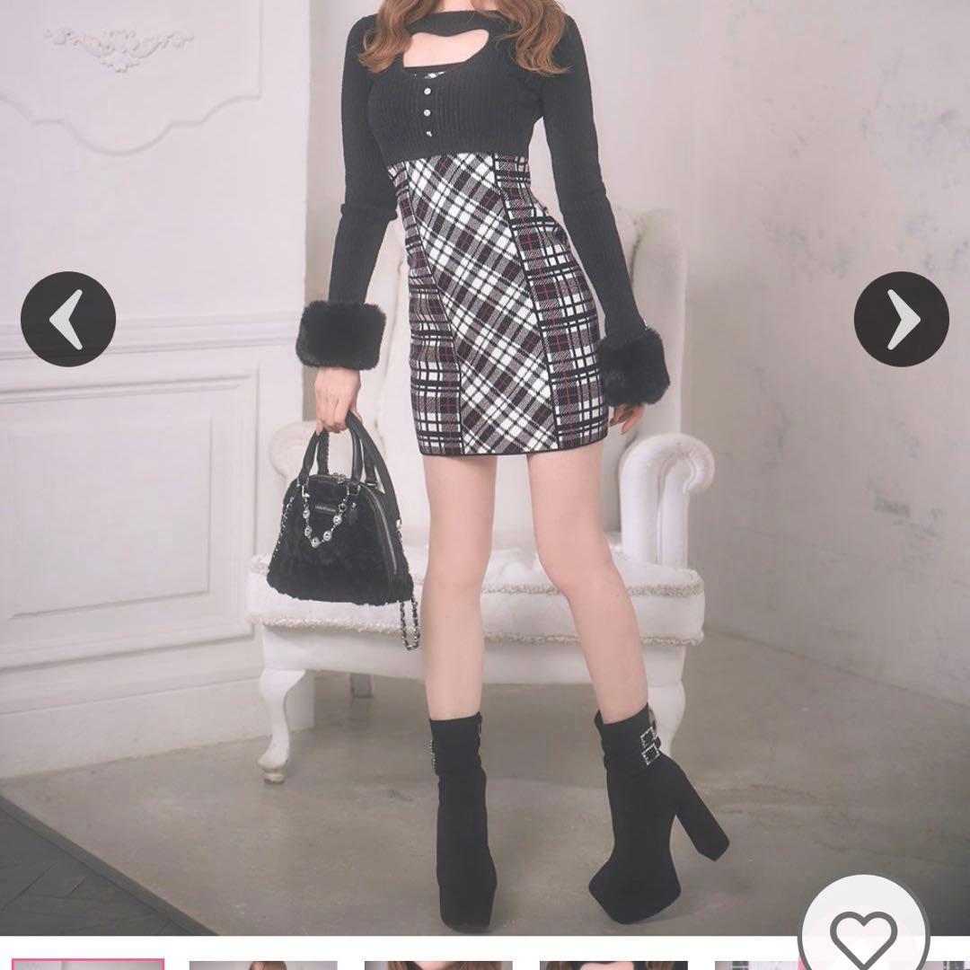 ミシェルマカロン ハートカットニットワンピース