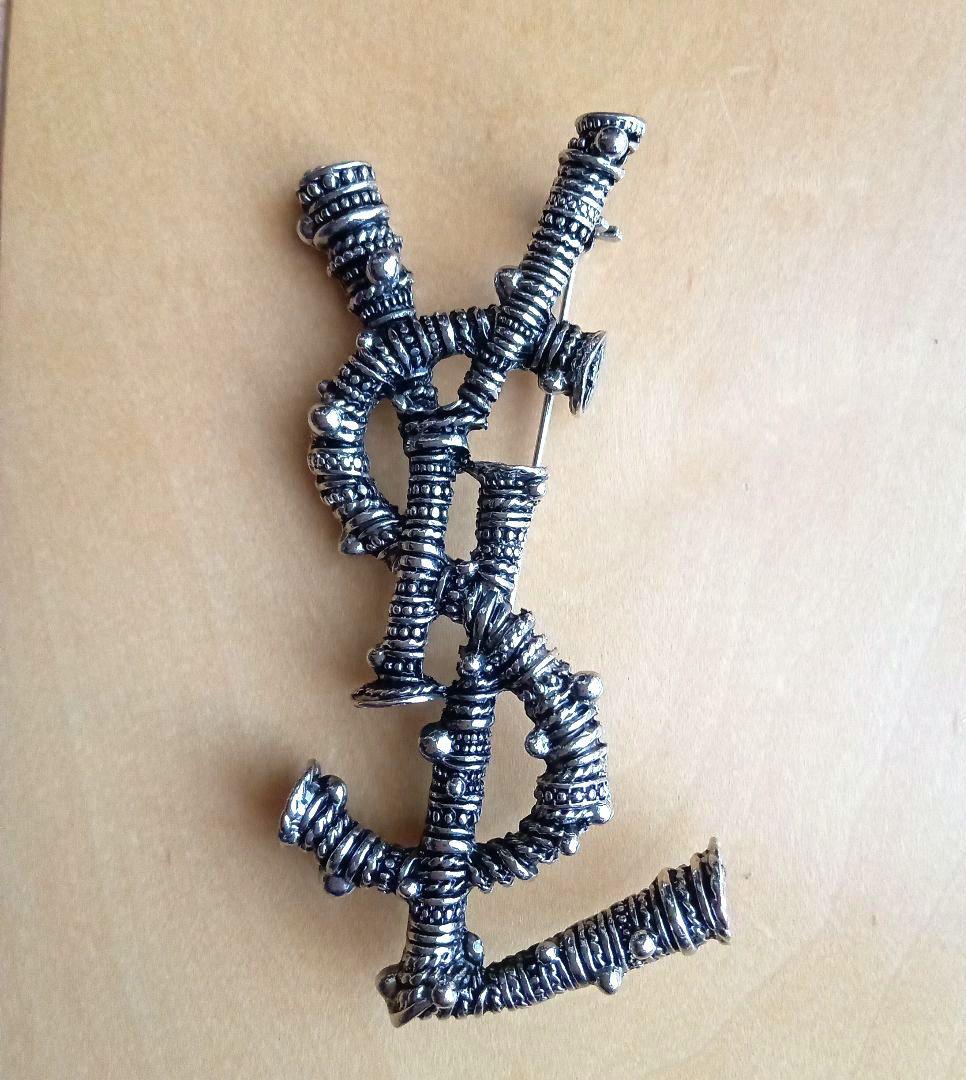 【希少】サンローラン ネジ OXIDIZED SILVER ブローチ