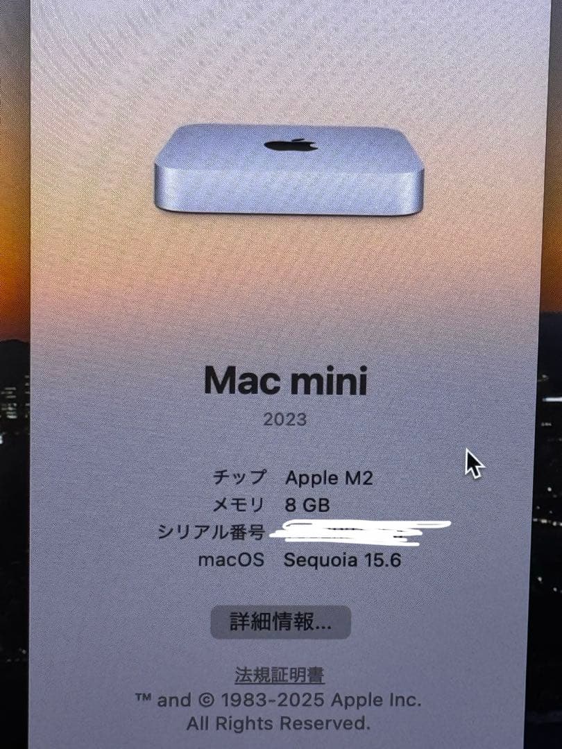 M2 Mac mini 8GB 256GB 中古