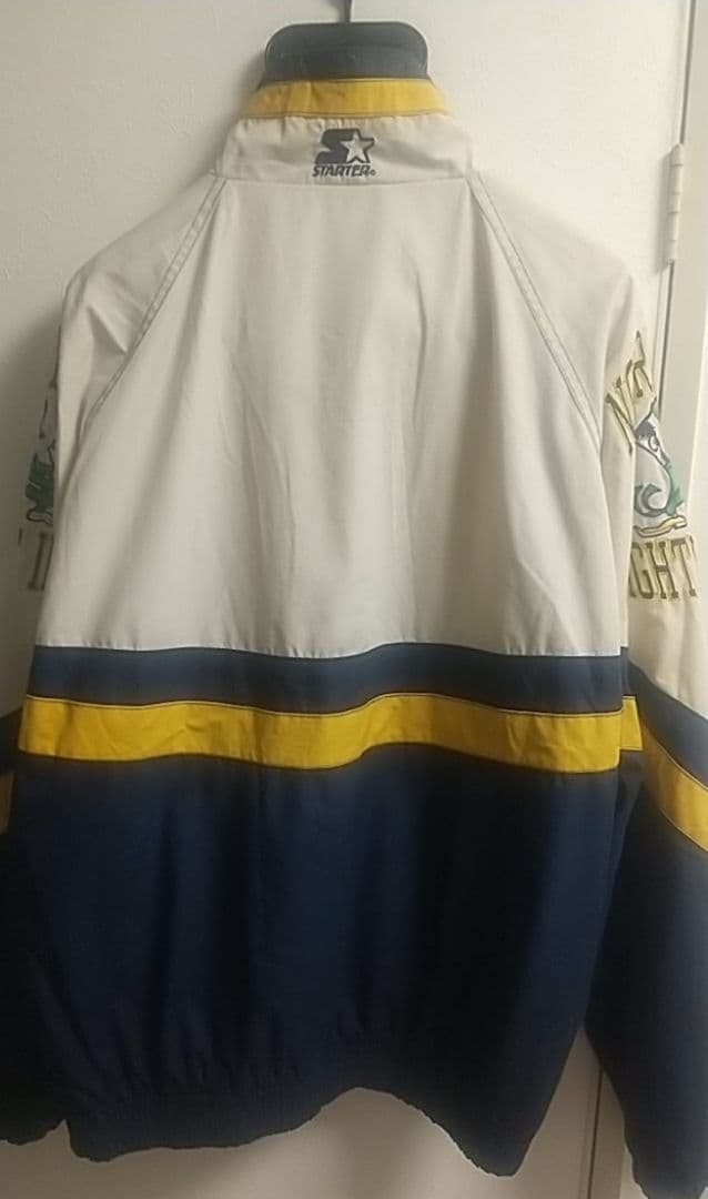 90s STARTER ノートルダム ナイロンアノラック ハーフジップ 韓国古着