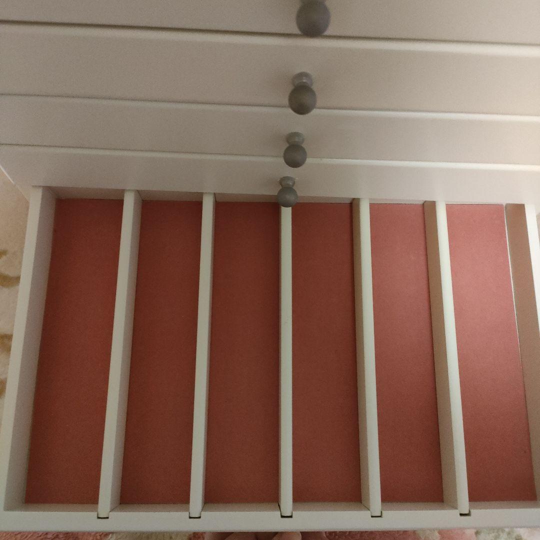 アクセサリーボックス　木製　引き出し7段プラス上段あり　白　ホワイト