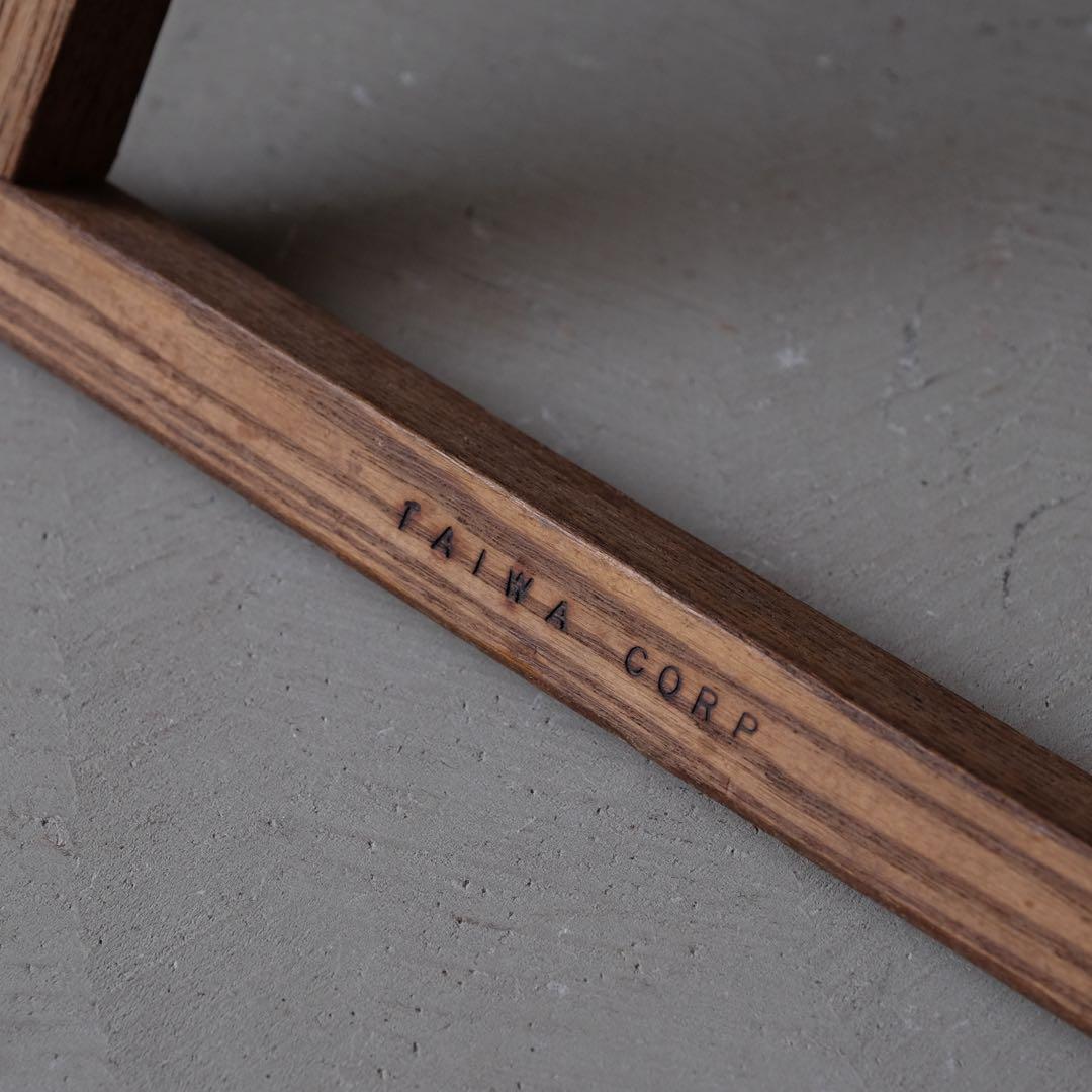 栓材 生革張りフォールディングスツール　折りたたみ椅子 古家具 ヴィンテージ