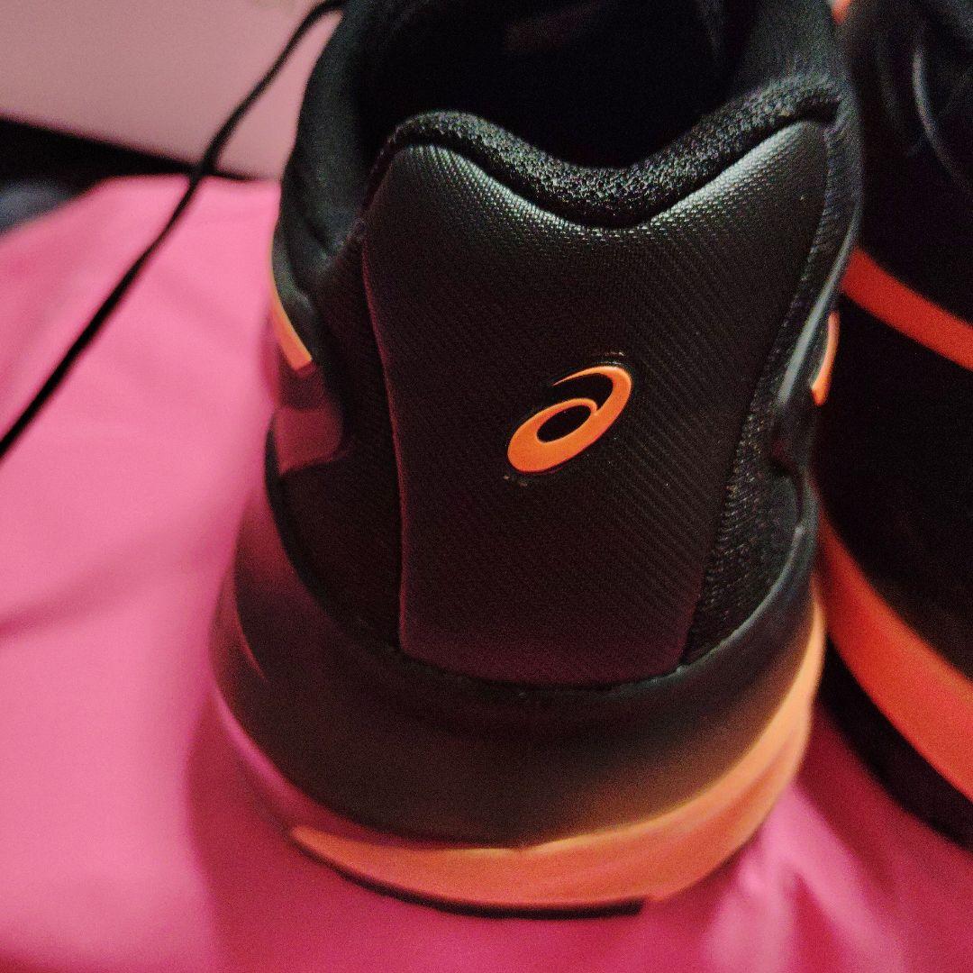 着用1回ASICS ゲルレゾリューションX25.5 2E ブラック/オレンジ