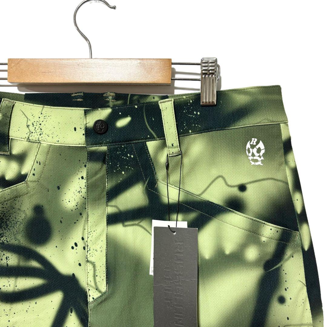 新品 ラッセルノ ゴルフ ロゴ ストレッチ ショーツ スプレー カーキ L 5