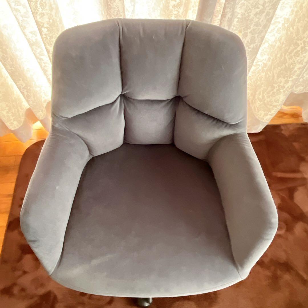 金田一様リクエスト品】ヤマソロ ベロア オフィスチェア デスクチェア ネージュ