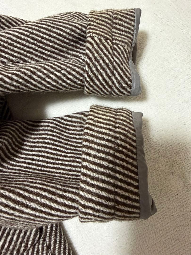 HERNO ヘルノ ストライプ ダッフルコート ブラウン ダッフル 46