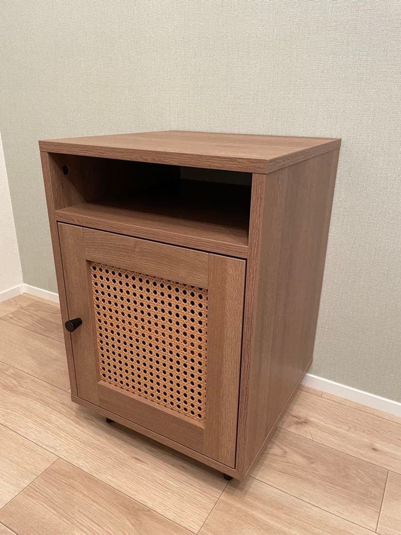 【廃盤】LOWYA ラタン調サイドテーブル サイドチェスト