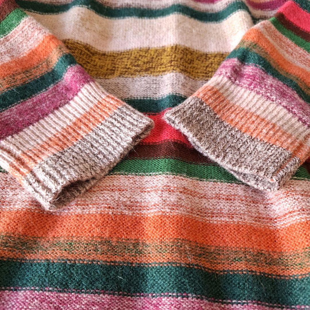 PS Paul Smith ペインテッドストライプ ニットワンピース モヘア混