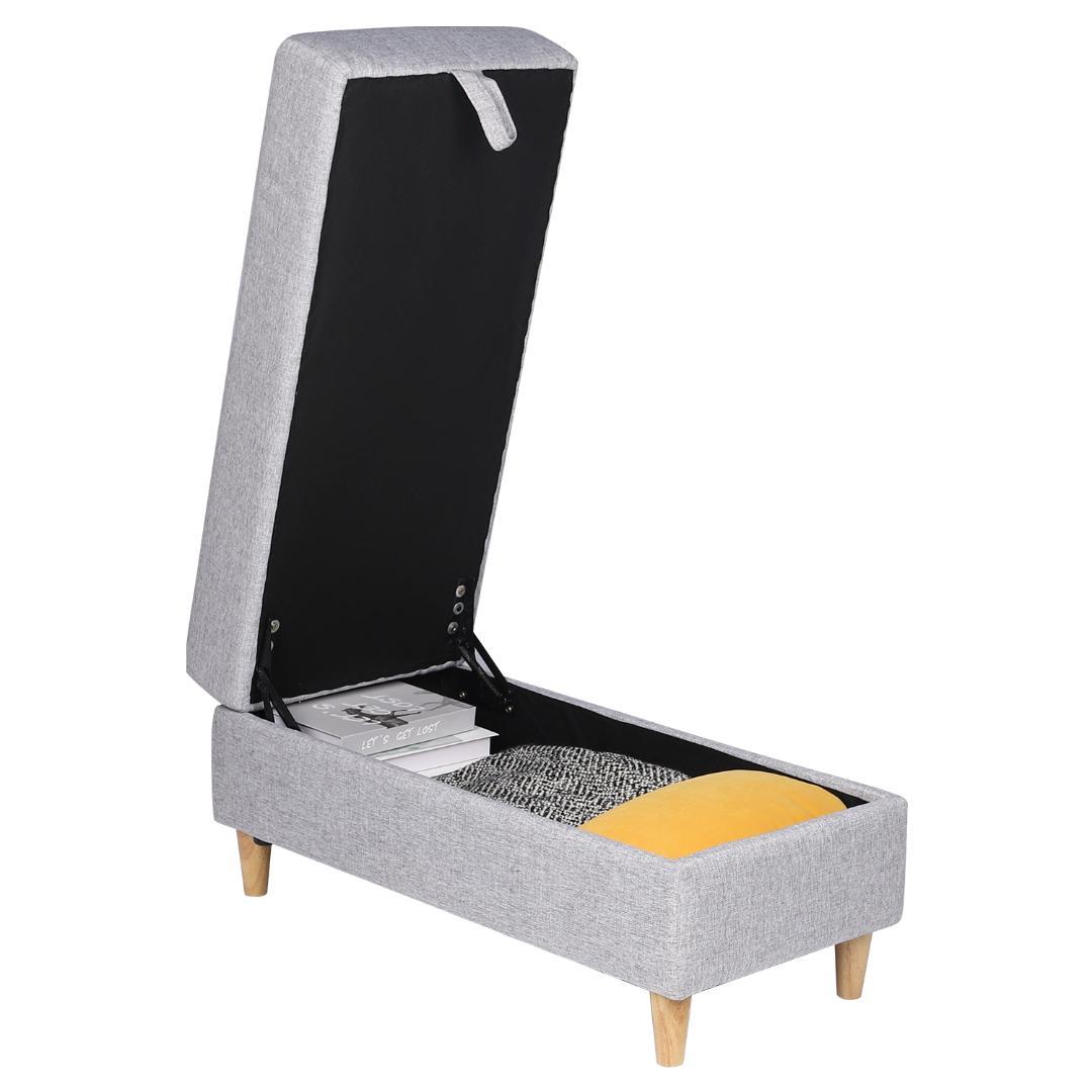 ソファ足踏み 履物台 収納スツール 多機能一体型 ライトグレ