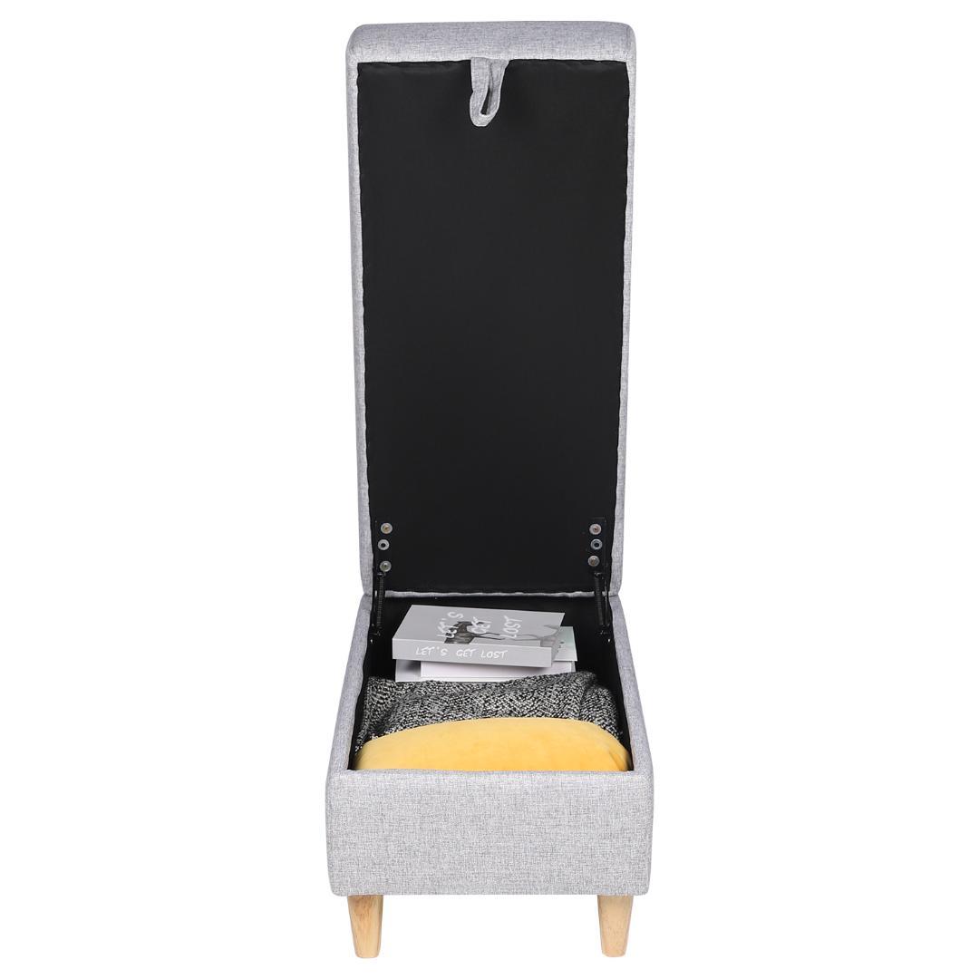 ソファ足踏み 履物台 収納スツール 多機能一体型 ライトグレ