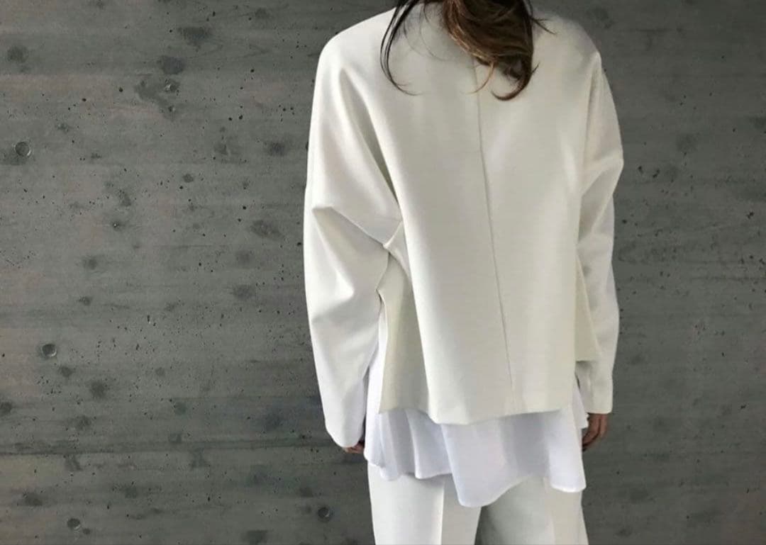 ★1/7までお正月価格！★ENFOLD レイヤードプルオーバー　オフホワイト