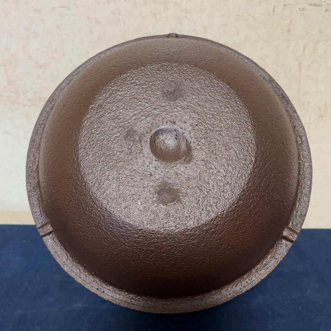 風炉 茶釜 電熱器 唐銅鬼面風炉釜 南鐐撮(銀摘)野々田製電熱器 敷板 底瓦