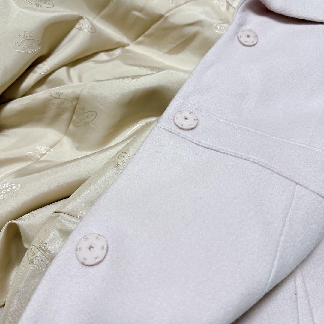 TOCCA ウールショールカラーコート　22AW ピンク　Oサイズ