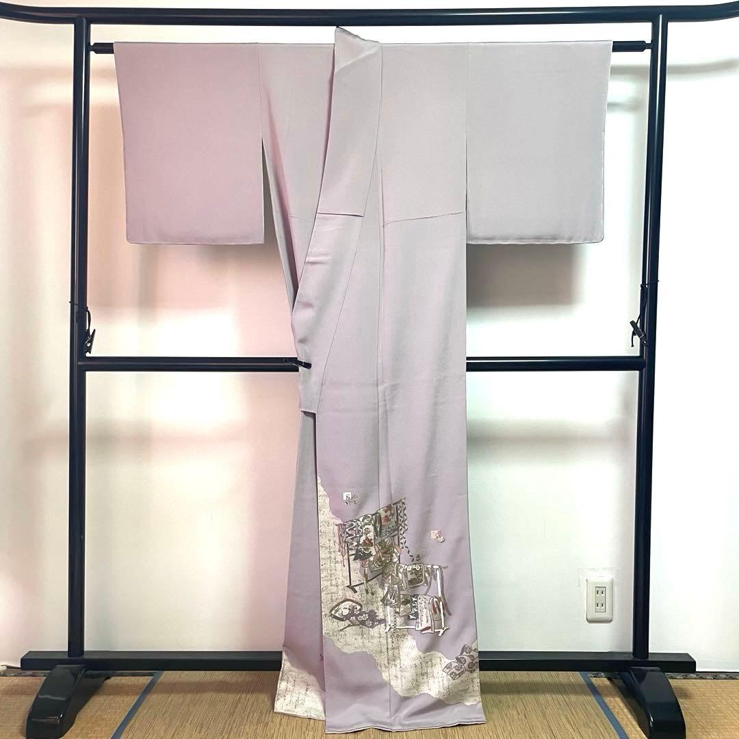 ［ 色留袖 ］正絹　薄紫　衣桁　源氏香　松尾光琳　作家物　着物　一つ紋
