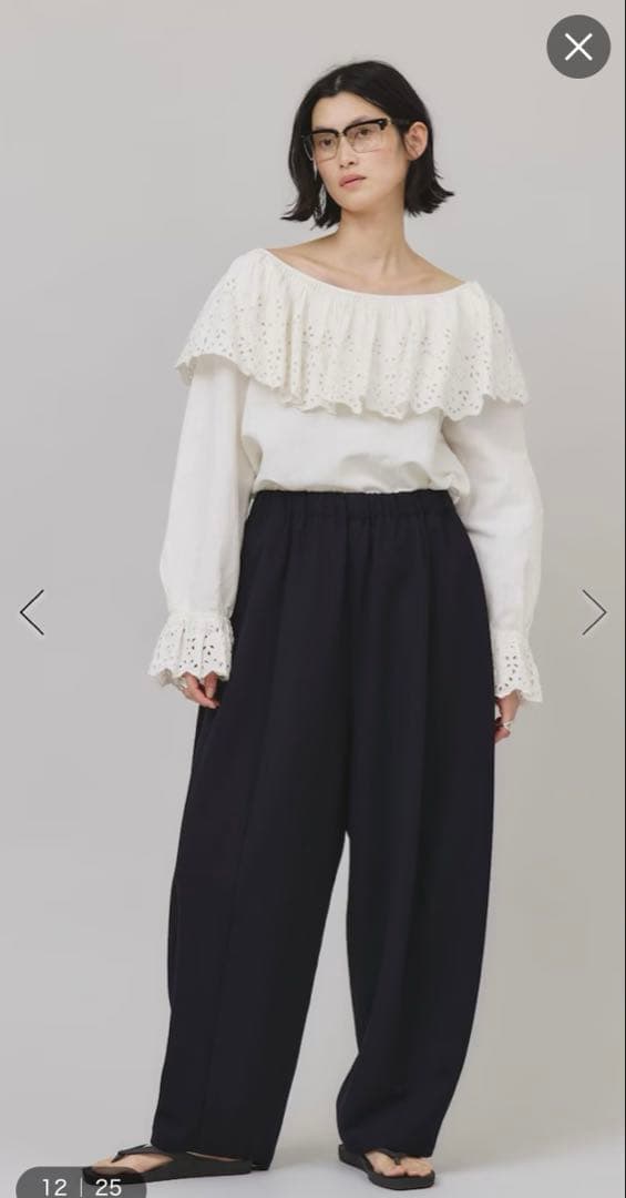 Curensology コットンリネンカットワークブラウス