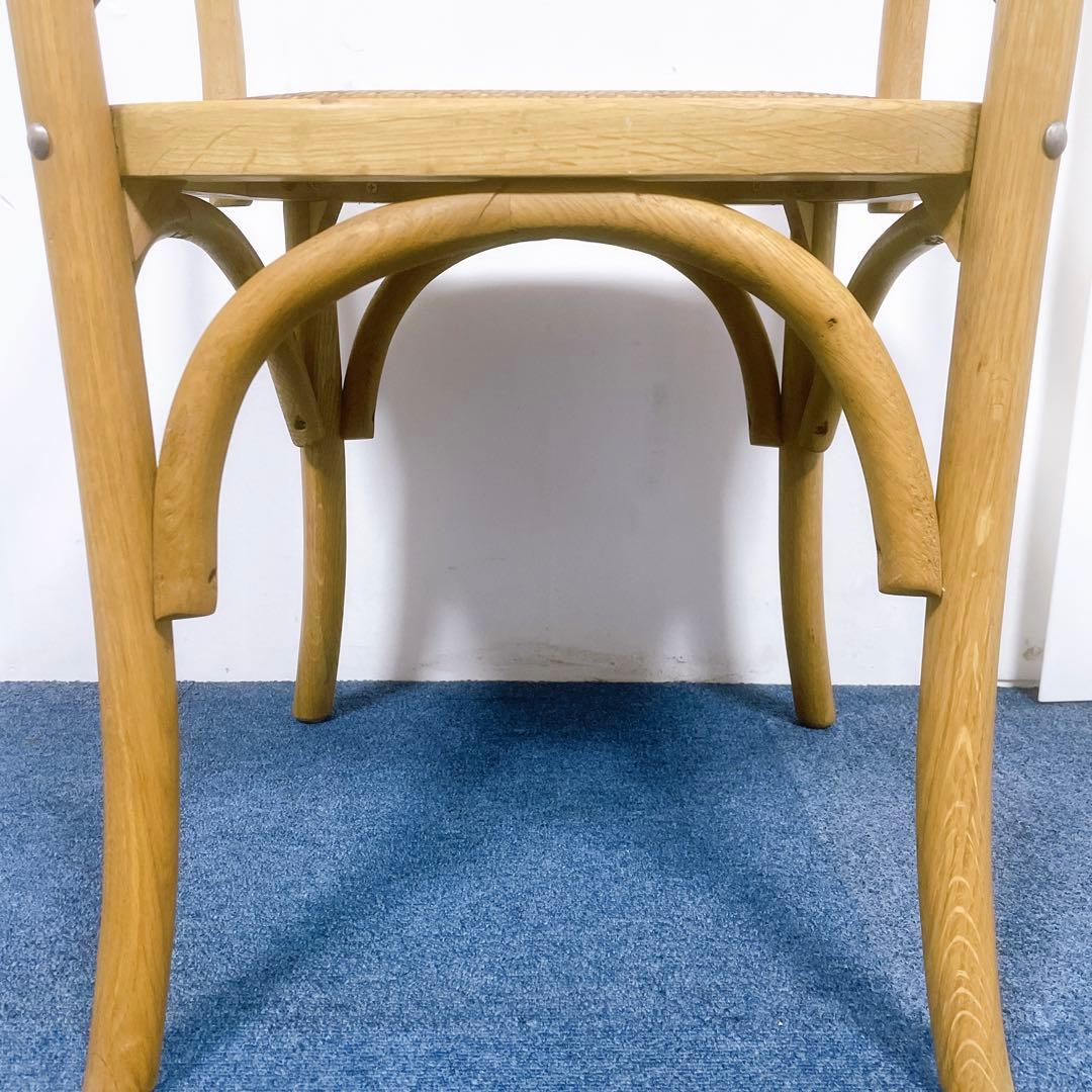 関家具 クラッシュゲート クロスバック ダイニングチェア アームチェア 椅子 籐