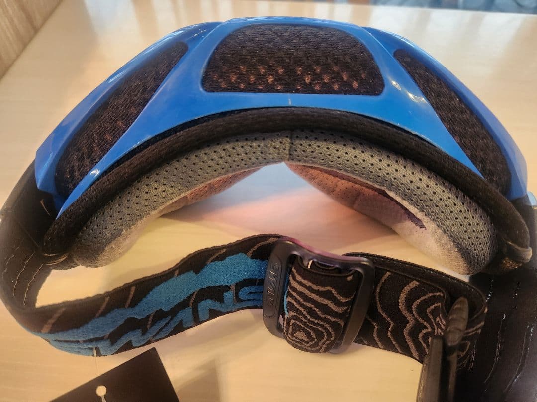 SWANS 青 ゴーグル 赤レンズ