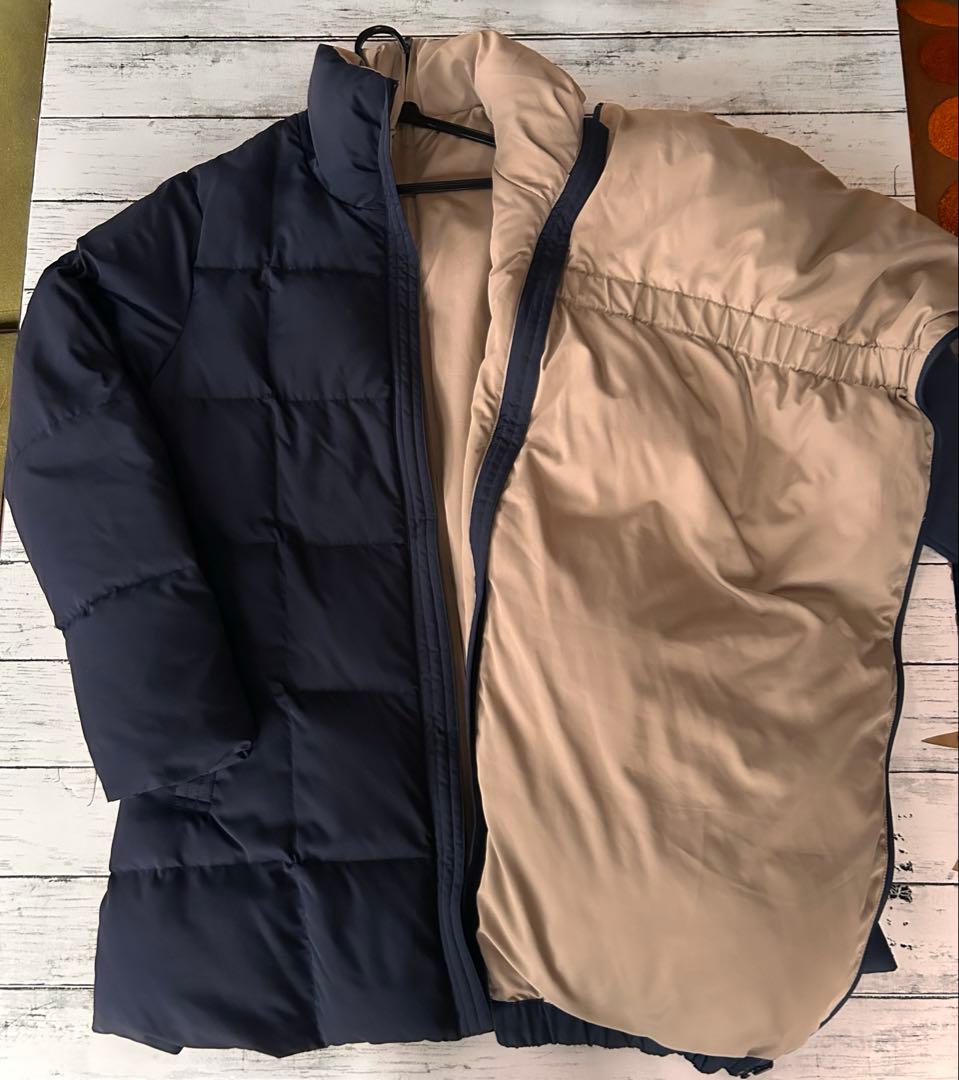 配色使い リバーシブル ダウンママコート ［マタニティ/産後］大きい サイズ