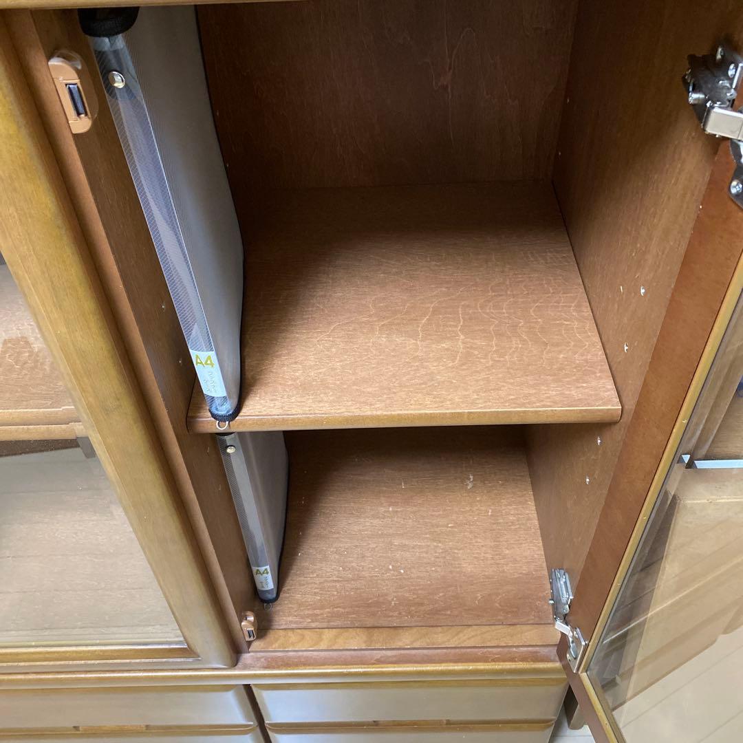 カリモク　ガラス扉付き本棚　食器棚