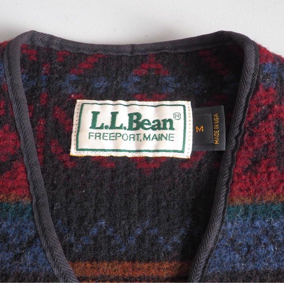L.L.Bean USA製　90s ベストニット　ネイティブ柄　美品