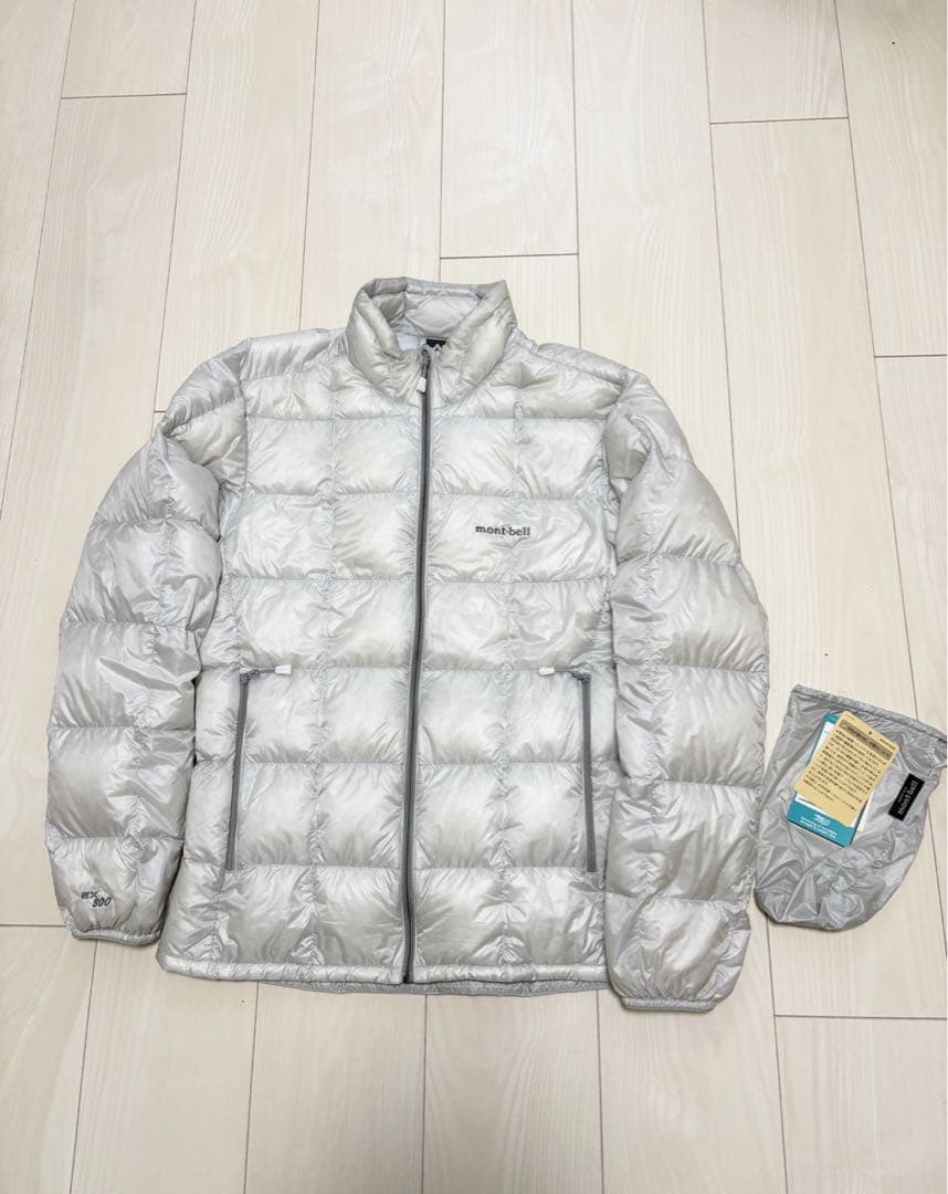 今期完売品　 モンベル スペリオダウンジャケット　S ライトグレー　田中シェン着